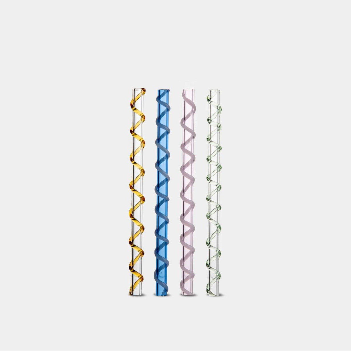 Glazen rietjes swirl | set van 4