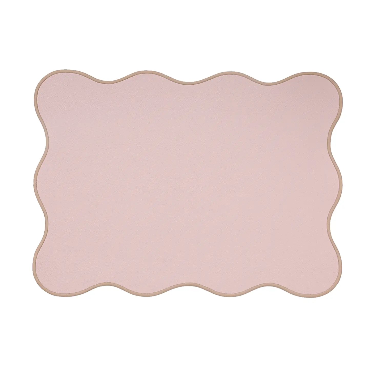 Placemat Juul roze met beige rand