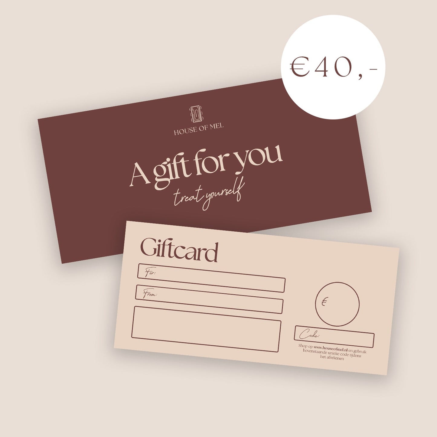 Fysieke giftcard House of Mel