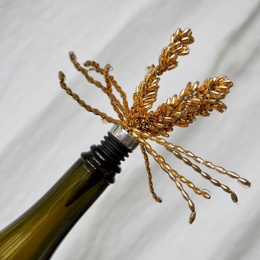 Flessenstop met gouden sliertjes