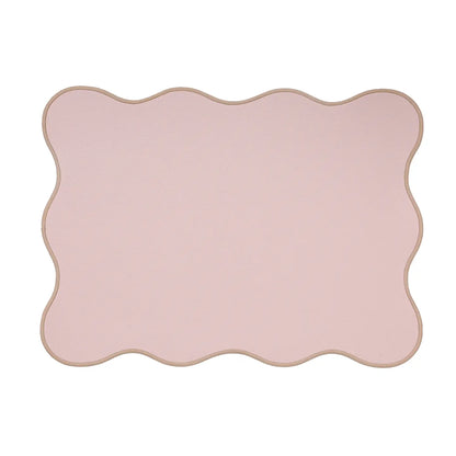 Placemat Juul roze met beige rand
