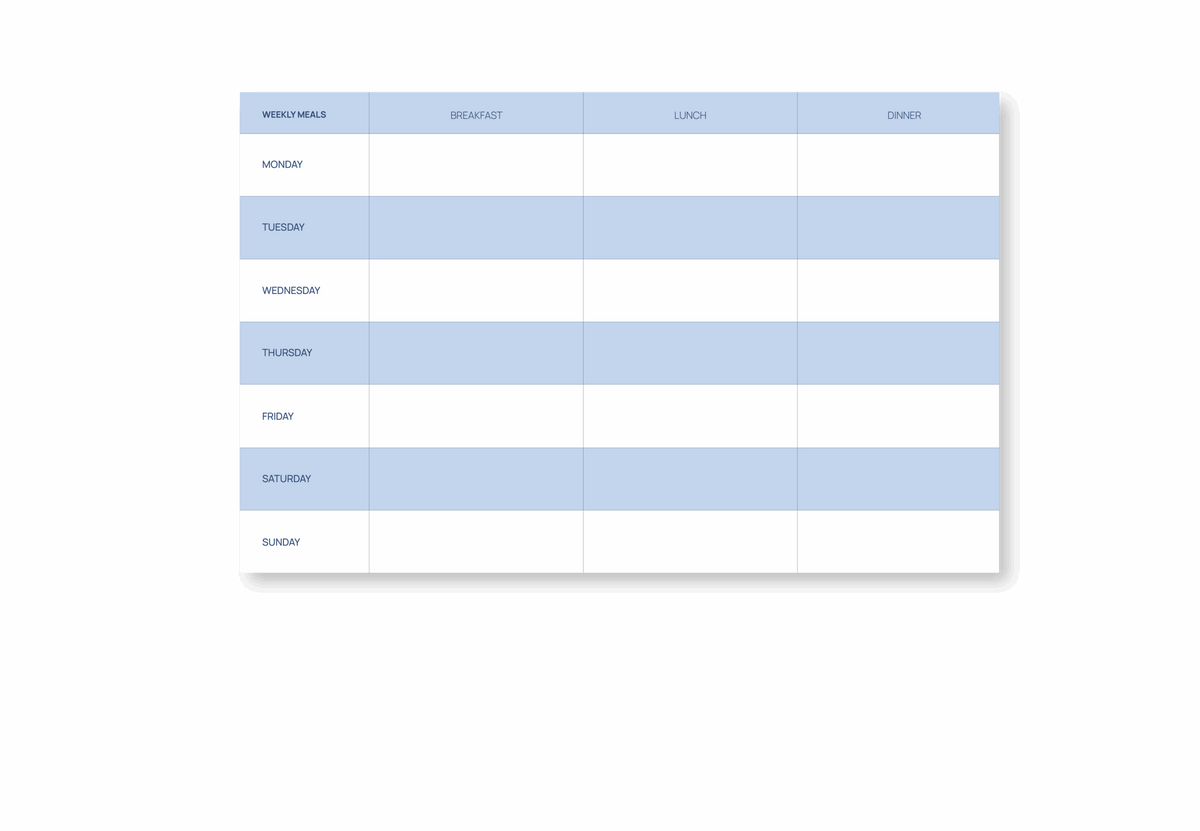 Maaltijdplanner tafelen