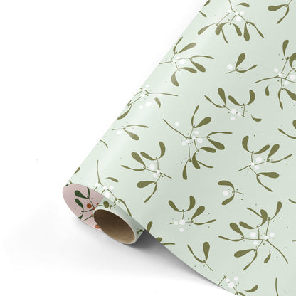 Cadeaupapier Mistletoe rol - Salie