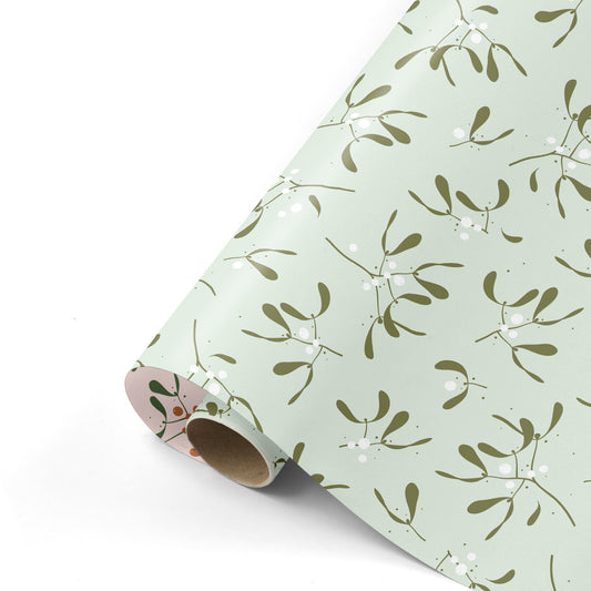 Cadeaupapier Mistletoe rol - Salie