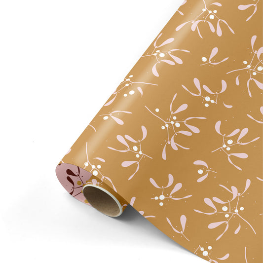 Cadeaupapier Mistletoe rol - Camel