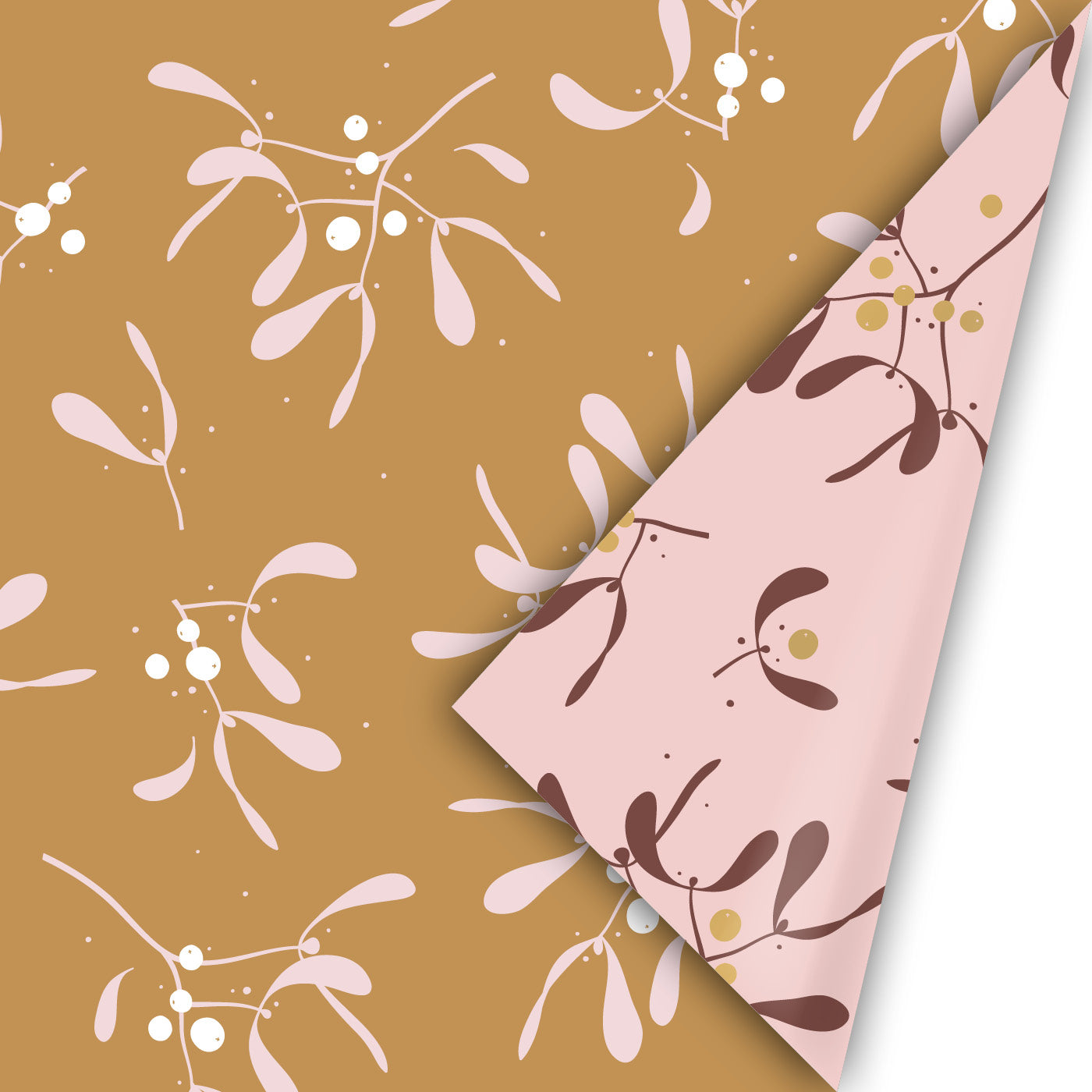 Cadeaupapier Mistletoe rol - Camel