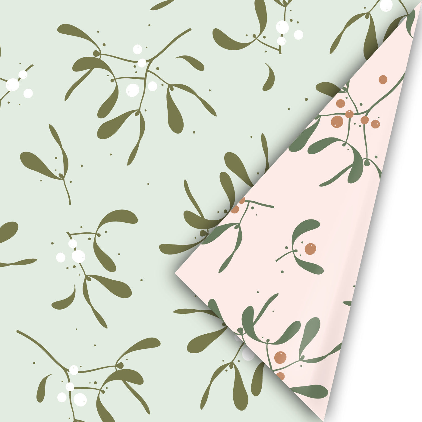 Cadeaupapier Mistletoe rol - Salie
