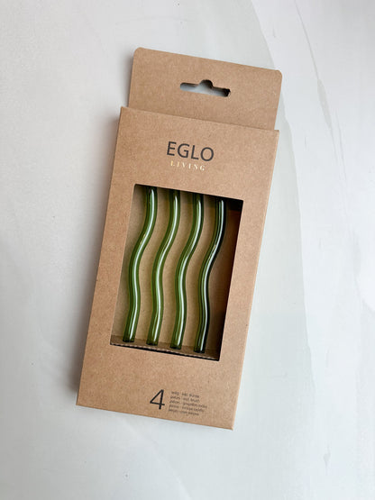Glazen rietjes groen