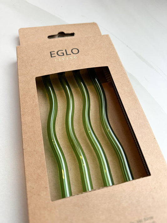 Glazen rietjes groen