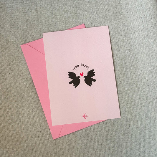 Wenskaart 'love birds'