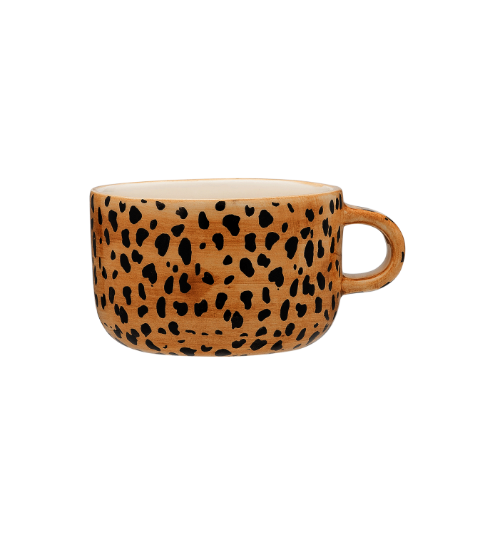 Leopard cappuccino mok