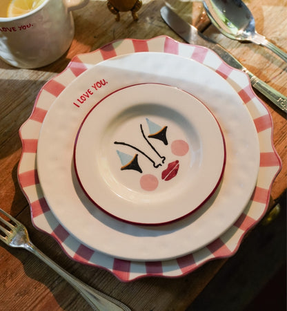 Pink Scalloped dinerbord