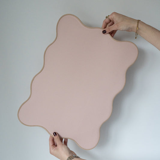 Placemat Juul roze met beige rand
